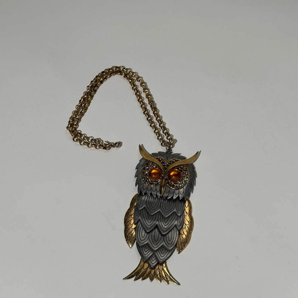 Vintage Owl Pendant Necklace